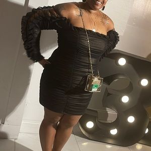 Runched Little Black Dress